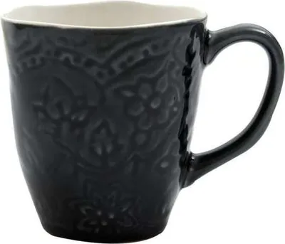 Produktbild von Becher, Tasse PREGO BOTANIC schwarz ca. 300ml H. 9cm Keramik A.U Maison WA