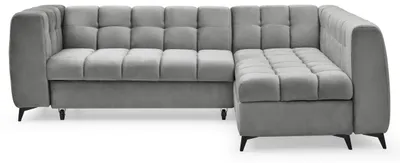 Image de MENZZO Canapé d'angle convertible Chessy Velours Gris