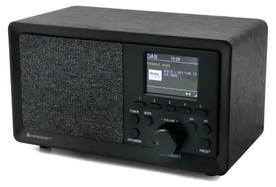 Zdjęcie produktu dla Soundmaster DAB350SW, Przenośny, Analogowe i cyfrowe, DAB+, FM, 7 W, 6,1 cm (2.4"), Czarny