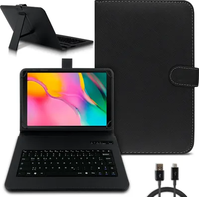 Produktbild von Tastatur Tasche für Doogee Tab A9 / A9 Pro 10.1 Bluetooth Hülle QWERTZ TastaturFarben:Schwarz