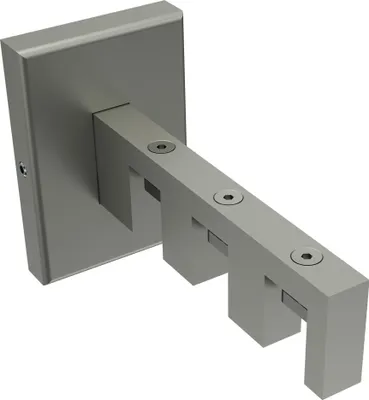 Produktbild von Interdeco Träger mit Abstand 3/6/9 cm / Wandhalterung für Gardinenstangen 14 x 35 mm, 3-läufig Edelstahl-Optik, Typ Smartline