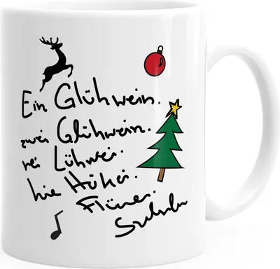 Produktbild von Kaffee-Tasse Ein Glühwein swei Glühwein-Tasse Weihnachten MoonWorks® weiß unisize