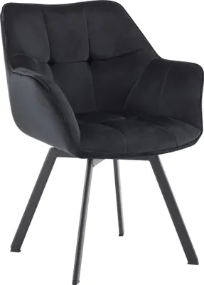 Produktbild von Esszimmerstuhl MATOR - Samt Schwarz 60x59x81 cm | Essstühle Esszimmerstühle Küchenstühle Wohnzimmerstühle