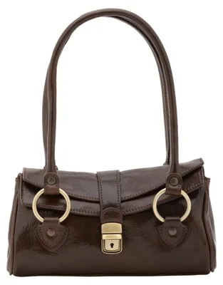 Immagine prodotto di Borsa a mano, modello bauletto, in vera pelle di vacchetta, produzione italiana