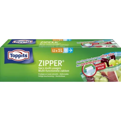Image de Toppits Zipper Pochettes multi-fonctions 1L 12 pièces