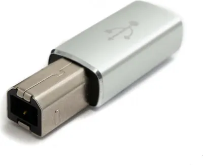 Produktbild von SYSTEM-S USB 3.1 MIDI Adapter Typ C Buchse zu 2.0 Typ B Stecker Kabel in Grau