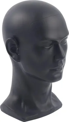 Produktbild von Männlicher Mannequinkopf - Perückenkopf PVC - 30 cm - Für Perücken, Hüte, Kopfhörer - Präsentation & Aufbewahrung - Rot