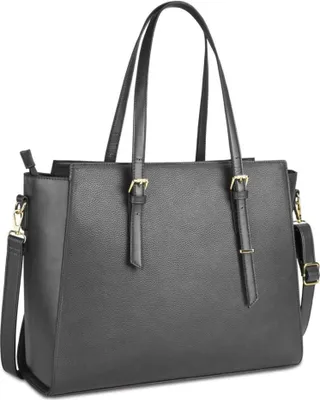 Immagine prodotto di NEWHEY Borsa da donna Shopper grande in pelle nera per computer portatili da 15,6 pollici