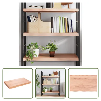 Produktbild von The Living Store Wandregal Hellbraun 80x50x(2-6) cm Massivholz Eiche Behandelt