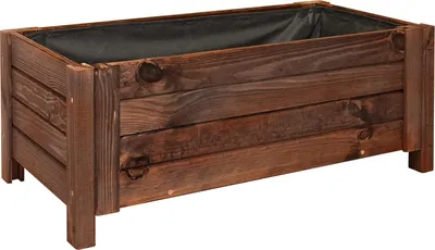 Produktbild von BOGATECO Pflanzkasten Pflanzkübel aus Holz | Blumen-Topf Perfekt für Garten | Imprägniert | Mit Agro-Textil | 80 x 38 x 30 cm | Dunkelbraun