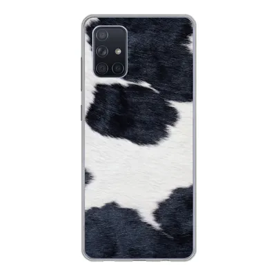 Produktbild von MuchoWow® Handyhülle Schutzhülle Hülle für Samsung Galaxy A51 Bild einer schwarzen und weißen Kuhhaut Silikon Softcase Handy Hülle - Schutzabdeckung