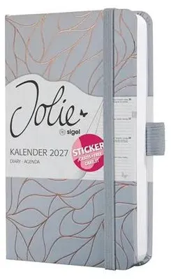 Diár, A6, týždenný, 2027, tvrdá obálka, SIGEL "Jolie", Twilight Grey