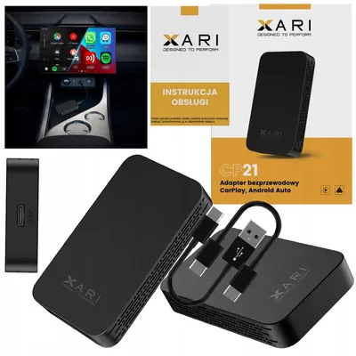 Zdjęcie produktu dla XARI CP21 Bezprzewodowy Adapter CarPlay Android Auto WiFi BT USB-C USB-A