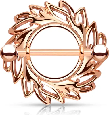 Produktbild von Brustwarzen Piercing 14 Karat vergoldet Nippelpiercing Brustpiercing Schild Autiga® rosegold