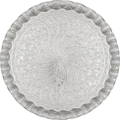 Produktbild von Serviertablett 30 cm mit geschwungenen Rändern - Silber