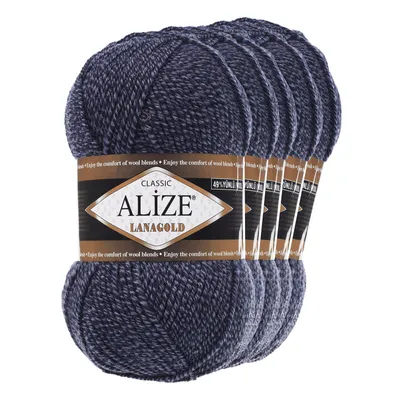 Produktbild von 5 x 100 g ALIZE Lanagold 49% Wolle Strickgarn Winterwolle Schurwolle Farbwahl