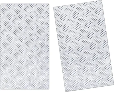 Produktbild von Spritzschutz Herdabdeckplatte Schneidebrett aus Glas Diamant Metall 2-Teilig (60x52cm)