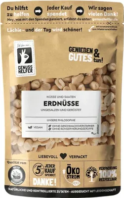 Produktbild von Erdnüsse, ungesalzen, geröstet, ohne Salzzusatz, geröstete Nüsse, 250g