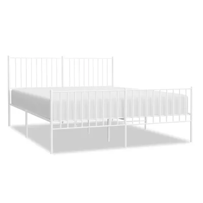 Imagen del producto de Estructura cama sin colchón con estribo metal blanco 150x200 cm