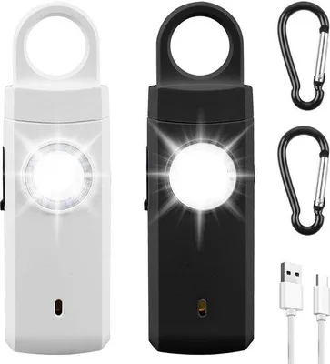Produktbild von Unyqoos® Kompaktes persönliches Alarmgerät mit LED-Licht und Schlüsselanhänger für Sicherheit