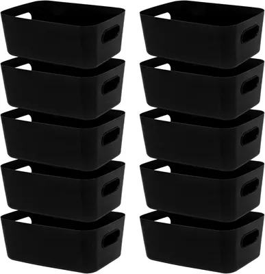 Produktbild von Aufbewahrungsbox Kunststoff 30 cm, 10 Stücke, schwarz, für Küchenschrank