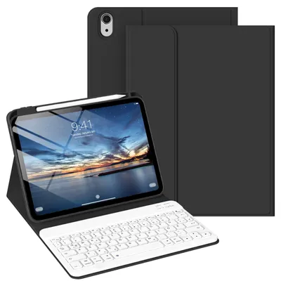 Image de Coque avec clavier pour iPad A16, 11 pouces, 10ème génération, 2025, 2022, 11 pouces. Compatibilité parfaite. Couleur : noir
