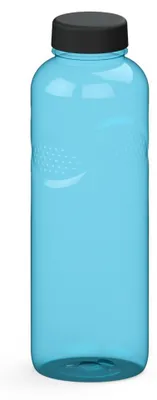 Produktbild von Trinkflasche Carve 'Refresh' 1L - BPA frei und auslaufsicher Wasserflasche für Schule, Sport und Freizeit - transparent-blau/schwarz