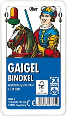 Image de 2 x 24 feuilles Ravensburger Cartes à jouer Gaigel Binokel Wür. Image Etui 27062