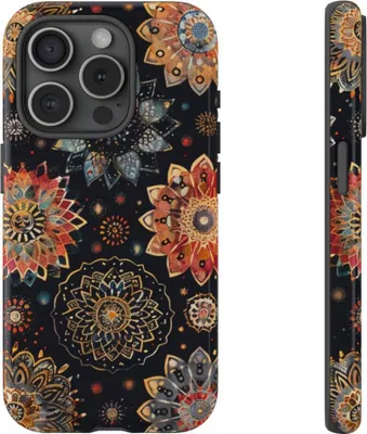 Produktbild von Buntes Mandala-Muster – Hülle Kompatibel mit iPhone 15 Pro