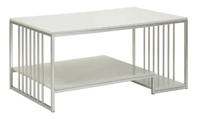 Produktbild von Mauro Ferretti Couchtisch aus silbernem Metall und Marmor