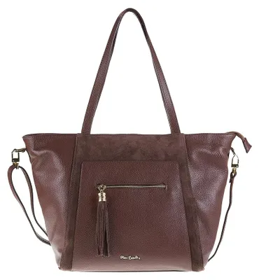 Obrázek produktu pro Kabelka Pierre Cardin z pravé kůže Model Erisia Plus Šedá Grey UNICA 48x30x16 cm 55106-ANTRACITE