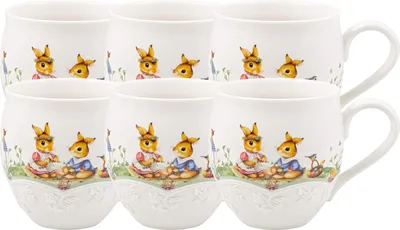 Produktbild von Villeroy & Boch Spring Fantasy Becher mit Henkel Blumenwiese 0,5l Set6
