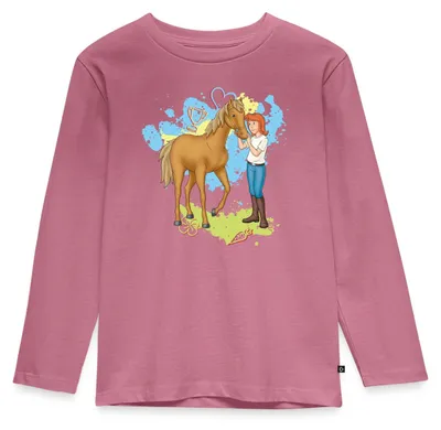 Produktbild von Spreadshirt Bibi Und Tina Pferd Amadeus Kinder Premium Langarmshirt, 122/128 (6 Jahre), Mauve