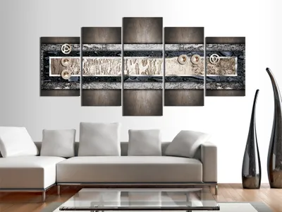 Produktbild von Akustikbild Abstrakt 200x100 cm Bilder Akustikschaum Hochleistungsschallabsorber Schallschutz Leinwand 5 tlg Wandbild Raumakustik Schalldämmung 020101-155