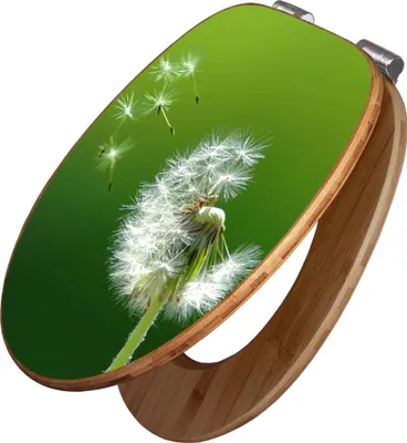 Produktbild von banjado Design WC Sitz Bambus Absenkautomatik -Pusteblume - Toilettendeckel mit Absenkautomatik Holz/hochwertiger Bambus Klodeckel/WC-Sitz für alle gängigen Toiletten [TDB2 10074]