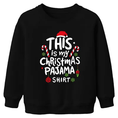 Obrázek produktu pro Tohle je moje vánoční pyžamové tričko - Vánoce Xmas Christmas Uni dětský svetr, černá, 116