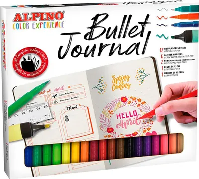 Immagine prodotto di Alpino Color Experience Kit Bullet Journal - Penne per lettere, calligrafia e schizzi - Pennarelli ALPINO Brushpoint