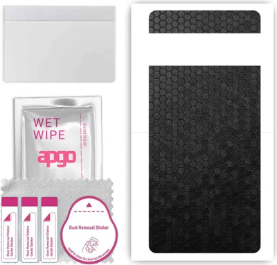 Produktbild von apgo Rückseite Schutzfolie, Skin, kompatibel mit Google Pixel 7A, Hinten Displayschutzfolie aus Vinylfolie, kratzfest, einfache Montage - Schwarze Honigwabe