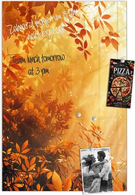 Produktbild von Magnettafel 40x60cm Pinnwand Whiteboard beschreibbar - Herbstlicher Wald