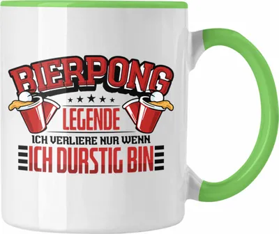 Produktbild von Trendation - Bierpong Tasse Geschenk Beerpong Spruch Geschenkidee Becher (Grün)