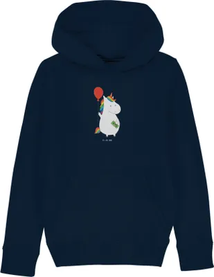 Produktbild von Mr. & Mrs. Panda Kapuzen-Sweater Einhorn Luftballon 5-6 Jahre (110/116) - French Navy - Geschenk, Unicorn, Kapuzenpullover, Freundin, Sweatshirt, Pulli, Hoodie, Sweater