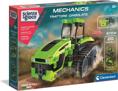 Zdjęcie produktu dla Clementoni Laboratorium Mechaniki Ciągnik Gąsienicowy 20 Modeli