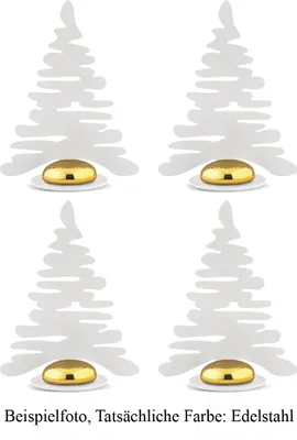 Zdjęcie produktu dla Alessi Bark for Christmas - Stojak na bileciki Barkplace Tree, stal nierdzewna, zestaw 4 sztuk w pudełku upominkowym