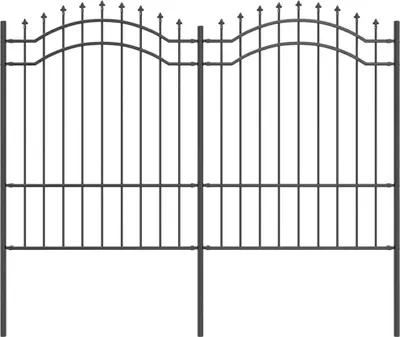 Produktbild von Gartenzaun Woerden Grau 240 x 190 cm Pulverbeschichteter Stahl