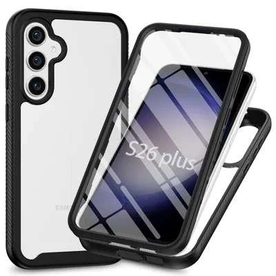 Produktbild von 360 Grad Hülle mit eingebautem Displayschutz für Samsung Galaxy S26+ Bumper Schwarz
