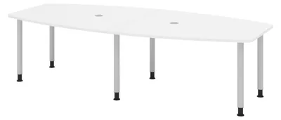 Produktbild von bümö Konferenztisch mittel KT28 - Nachbildung: Weiß, tischfuss: Füße in Silber