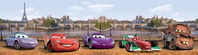 Immagine prodotto di Carta da parati autoadesiva Disney Cars rosso, viola e verde - 600031 - 10 x 500 cm