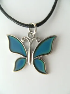 Produktbild von Stimmungskette großer Schmetterling, Kette Anhänger Modeschmuck Ketten Geschenke Schmuck Falter