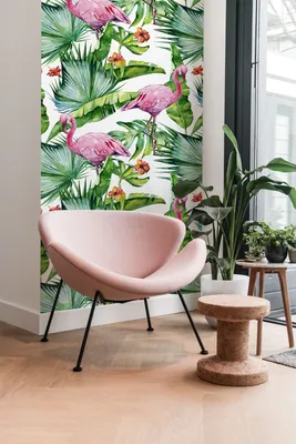 Produktbild von Coloray Fototapete 208x146 cm An Einer Wand Latex Latextapete - Monstera Flamingo.