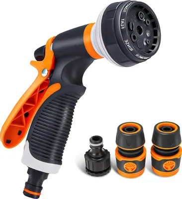 Immagine prodotto di PATHONOR Ugello a spruzzo per tubi da giardino Ugello per tubi da giardino per uso intensivo ad alta pressione con 8 getti regolabili per l'irrigazione